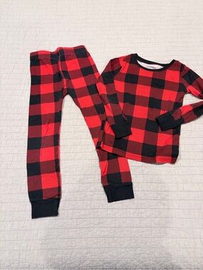 Old Navy Red and Black Buffalo Plaid Kids Pajama Set